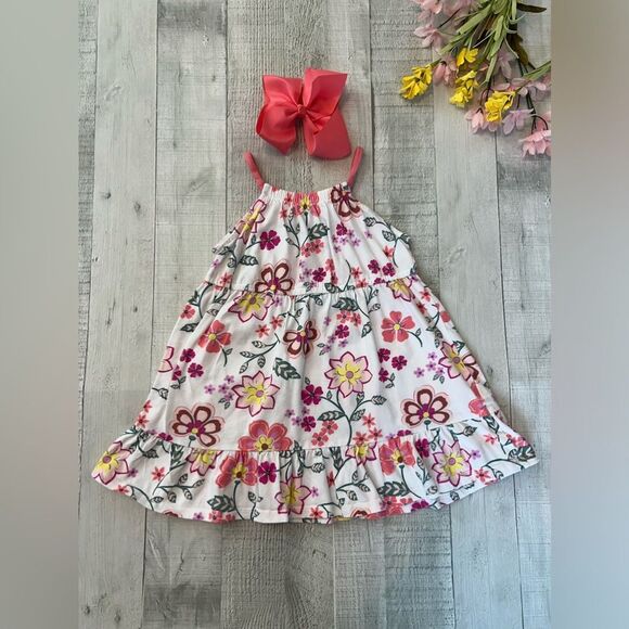 Carter's Floral Tiered Jersey Dress Size 24 Months Summer Flowy Casual Beach - Picture 1 of 4